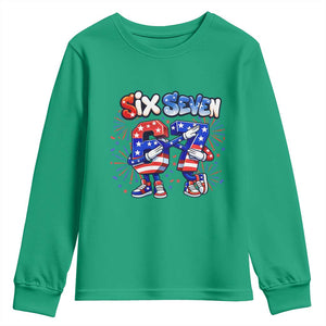 Funny Six Seven Dabbing Youth Sweatshirt Patriotic American Pride Gift