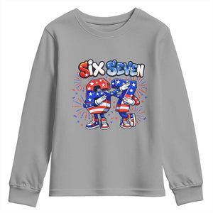Funny Six Seven Dabbing Youth Sweatshirt Patriotic American Pride Gift