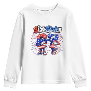 Funny Six Seven Dabbing Youth Sweatshirt Patriotic American Pride Gift
