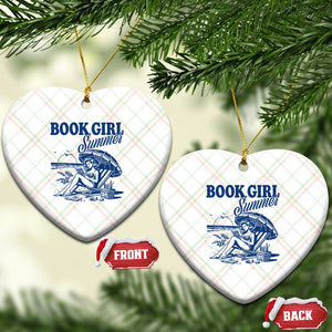 Book Girl Summer Ceramic Ornament Funny Beach Book Lover Gift