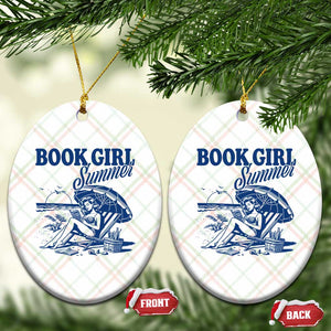 Book Girl Summer Ceramic Ornament Funny Beach Book Lover Gift
