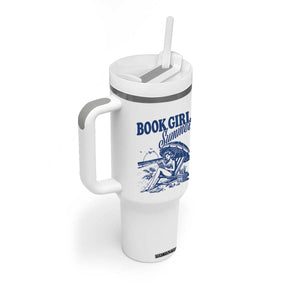 Book Girl Summer Tumbler With Handle Funny Beach Book Lover Gift