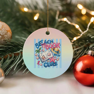 Beach Book Club Ceramic Ornament Bookworm Summer Vacation Graphic