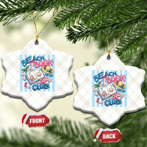 Beach Book Club Ceramic Ornament Bookworm Summer Vacation Graphic