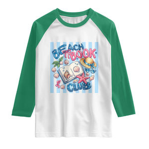 Beach Book Club Raglan Shirt Bookworm Summer Vacation Graphic
