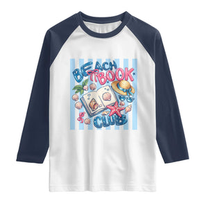 Beach Book Club Raglan Shirt Bookworm Summer Vacation Graphic