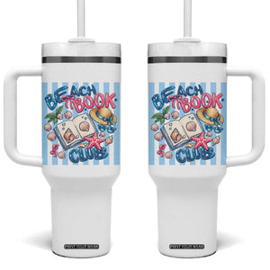 Beach Book Club Tumbler With Handle Bookworm Summer Vacation Graphic