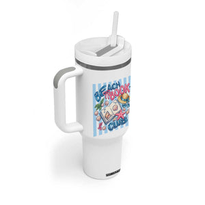 Beach Book Club Tumbler With Handle Bookworm Summer Vacation Graphic