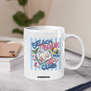 Beach Book Club Coffee Mug Bookworm Summer Vacation Graphic