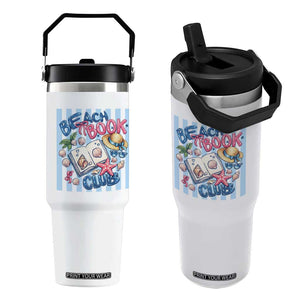 Beach Book Club Flip Straw Tumbler Bookworm Summer Vacation Graphic