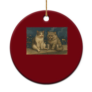 Funny Smoking Cat Ceramic Ornament Meme Cool Kitten With Cigarette TS12 1pc Red Print Your Wear