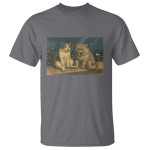 Funny Smoking Cat T Shirt Meme Cool Kitten With Cigarette TS12 Charcoal Print Your Wear