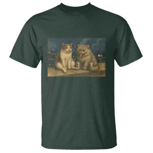Funny Smoking Cat T Shirt Meme Cool Kitten With Cigarette TS12 Dark Forest Green Print Your Wear