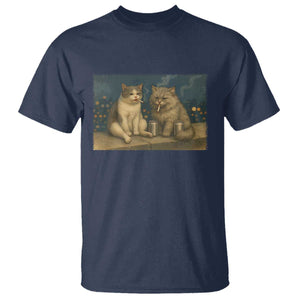 Funny Smoking Cat T Shirt Meme Cool Kitten With Cigarette TS12 Navy Print Your Wear