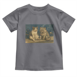 Funny Smoking Cat Toddler T Shirt Meme Cool Kitten With Cigarette TS12 Charcoal Print Your Wear