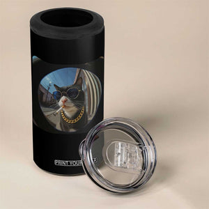 Smoking Cat 4 in 1 Can Cooler Tumbler Meme Funny Cool Kitten TS12 Print Your Wear