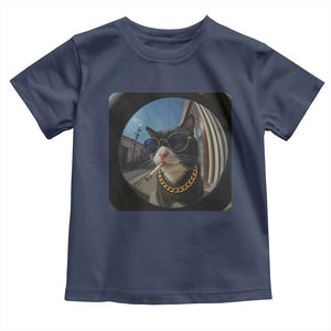 Smoking Cat Toddler T Shirt Meme Funny Cool Kitten TS12 Navy Print Your Wear