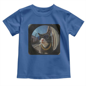 Smoking Cat Toddler T Shirt Meme Funny Cool Kitten TS12 Royal Blue Print Your Wear