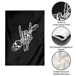 Rock N Roll Garden Flag Skeleton Hand Playing Guitar Heavy Metal Music TS12 Print Your Wear