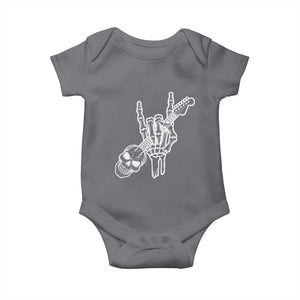 Rock N Roll Baby Onesie Skeleton Hand Playing Guitar Heavy Metal Music TS12 Charcoal Print Your Wear