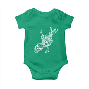 Rock N Roll Baby Onesie Skeleton Hand Playing Guitar Heavy Metal Music TS12 Irish Green Print Your Wear