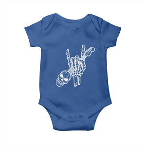 Rock N Roll Baby Onesie Skeleton Hand Playing Guitar Heavy Metal Music TS12 Royal Blue Print Your Wear