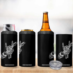 Rock N Roll 4 in 1 Can Cooler Tumbler Skeleton Hand Playing Guitar Heavy Metal Music TS12 Print Your Wear