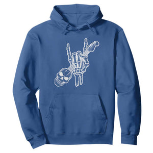 Rock N Roll Hoodie Skeleton Hand Playing Guitar Heavy Metal Music TS12 Royal Blue Print Your Wear