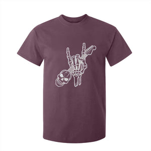 Rock N Roll T Shirt For Kid Skeleton Hand Playing Guitar Heavy Metal Music TS12 Maroon Print Your Wear