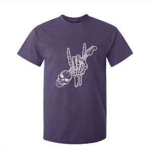 Rock N Roll T Shirt For Kid Skeleton Hand Playing Guitar Heavy Metal Music TS12 Purple Print Your Wear