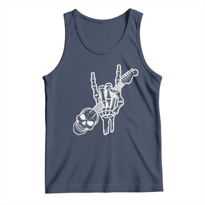 Rock N Roll Tank Top Skeleton Hand Playing Guitar Heavy Metal Music TS12 Navy Print Your Wear