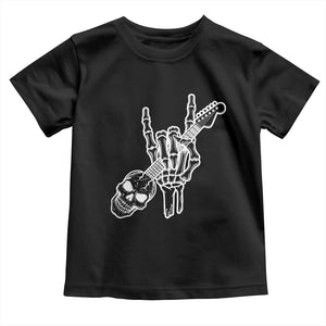 Rock N Roll Toddler T Shirt Skeleton Hand Playing Guitar Heavy Metal Music TS12 Black Print Your Wear