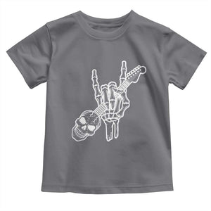 Rock N Roll Toddler T Shirt Skeleton Hand Playing Guitar Heavy Metal Music TS12 Charcoal Print Your Wear