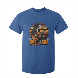 Halloween Rock T Shirt For Kid Skeleton Playing Guitar Rock And Roll TS12 Royal Blue Print Your Wear