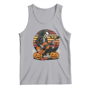 Halloween Rock Tank Top Skeleton Playing Guitar Rock And Roll TS12 Athletic Heather Print Your Wear