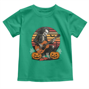 Halloween Rock Toddler T Shirt Skeleton Playing Guitar Rock And Roll TS12 Irish Green Print Your Wear