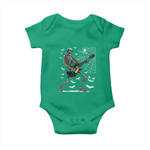 Halloween Rock And Roll Baby Onesie Skeleton Playing Guitar TS12 Irish Green Print Your Wear