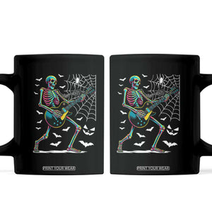 Halloween Rock And Roll Coffee Mug Skeleton Playing Guitar TS12 Black Print Your Wear