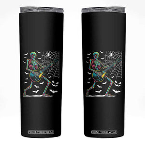 Halloween Rock And Roll Skinny Tumbler Skeleton Playing Guitar TS12 Black Print Your Wear