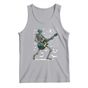 Halloween Rock And Roll Tank Top Skeleton Playing Guitar TS12 Athletic Heather Print Your Wear