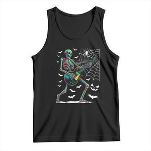 Halloween Rock And Roll Tank Top Skeleton Playing Guitar TS12 Black Print Your Wear