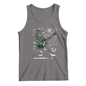 Halloween Rock And Roll Tank Top Skeleton Playing Guitar TS12 Deep Heather Print Your Wear