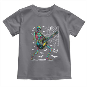 Halloween Rock And Roll Toddler T Shirt Skeleton Playing Guitar TS12 Charcoal Print Your Wear