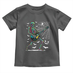Halloween Rock And Roll Toddler T Shirt Skeleton Playing Guitar TS12 Dark Heather Print Your Wear