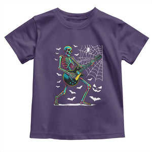Halloween Rock And Roll Toddler T Shirt Skeleton Playing Guitar TS12 Purple Print Your Wear