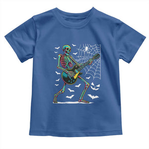 Halloween Rock And Roll Toddler T Shirt Skeleton Playing Guitar TS12 Royal Blue Print Your Wear