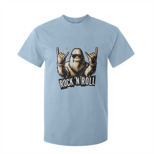 Funny Bigfoot Rock N Roll T Shirt For Kid Music Lover Sasquatch TS12 Light Blue Print Your Wear