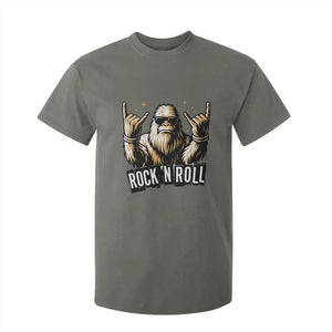 Funny Bigfoot Rock N Roll T Shirt For Kid Music Lover Sasquatch TS12 Military Green Print Your Wear