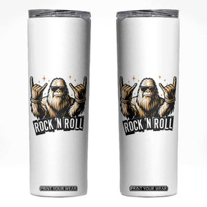 Funny Bigfoot Rock N Roll Skinny Tumbler Music Lover Sasquatch TS12 White Print Your Wear