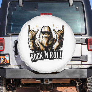 Funny Bigfoot Rock N Roll Spare Tire Cover Music Lover Sasquatch TS12 No hole White Print Your Wear
